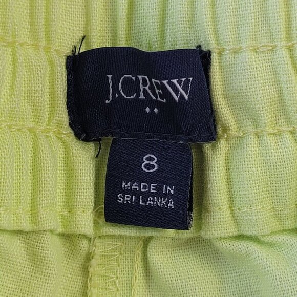 J.Crew factory bright neon yellow linen cotton blend pants size 8 - Picture 10 of 12